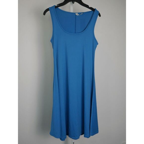 24/7 Comfort  Apparel Women's Blue Sleeveless Tunic Flared Tank Top M - Picture 2 of 9